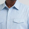 Wrangler Mens Western Snap Stripe Shirt Sky Blue - 112374876
