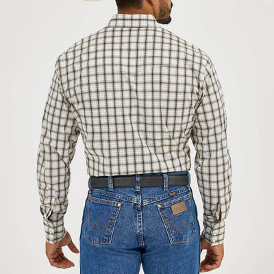 Wrangler Mens Wrinkle Resist Western Plaid Shirt