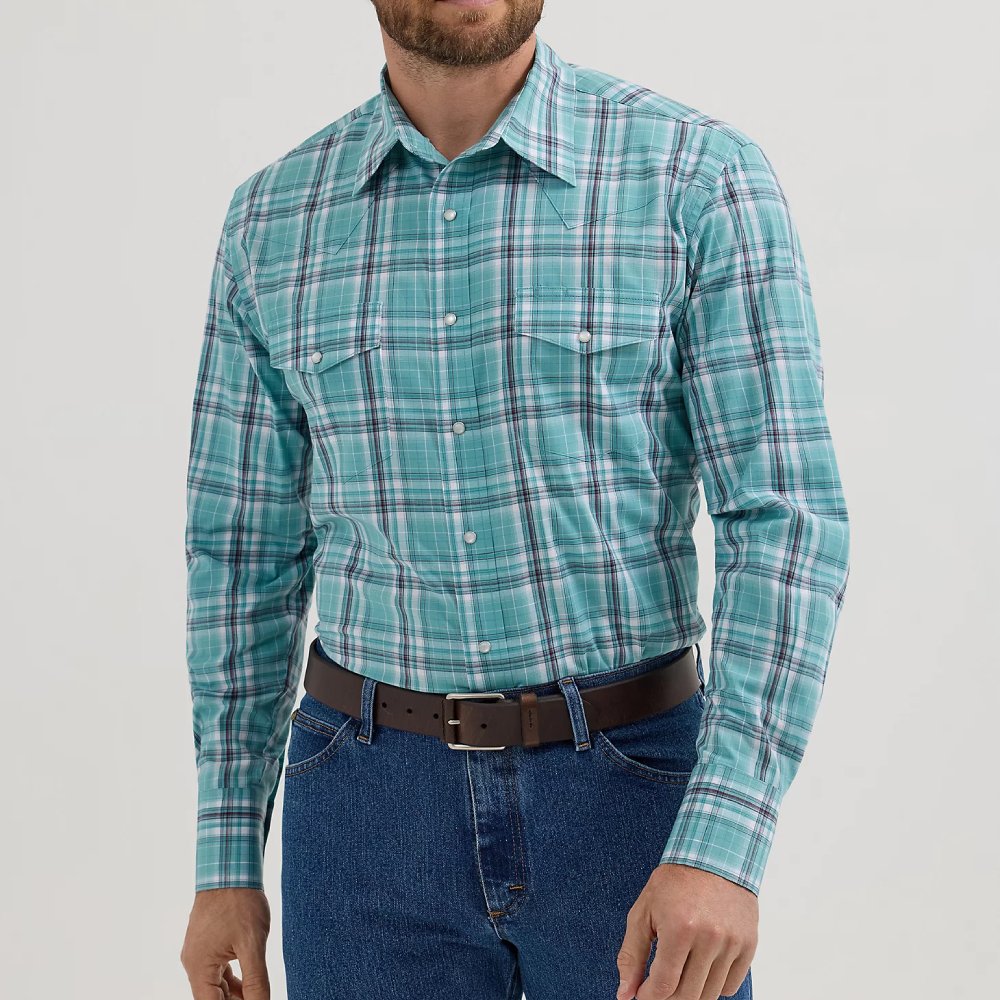 Wrangler Mens Wrinkle Resist Western Shirt