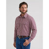 Wrangler Mens Wrinkle Resist Western Snap Shirt Cherry Plaid - 112381650