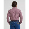 Wrangler Mens Wrinkle Resist Western Snap Shirt Cherry Plaid - 112381650