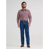 Wrangler Mens Wrinkle Resist Western Snap Shirt Cherry Plaid - 112381650