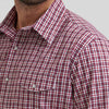 Wrangler Mens Wrinkle Resist Western Snap Shirt Cherry Plaid - 112381650