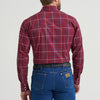 Wrangler Mens Wrinkle Resist Western Snap Plaid Shirt Garnet (red)- 112369263