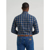 Wrangler Mens Wrinkle Resist Western Snap Plaid Shirt Gold Indigo - 112385340