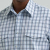 Wrangler Mens Wrinkle Resist Western Snap Plaid Shirt Slate - 112381654