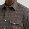 Wrangler Mens Wrinkle Resist Western Snap Plaid Shirt Weathered Teal - 112385341