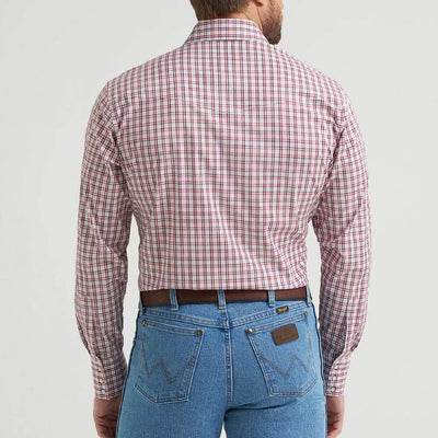 Wrangler Mens Wrinkle Resist Western Snap Shirt Scarlet Layer (red)- 112369465