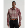 Wrangler Mens Wrinkle Resist Western Snap Shirt Crosscut Burgundy - 112385342