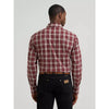 Wrangler Mens Wrinkle Resist Western Snap Shirt Crosscut Burgundy - 112385342
