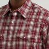 Wrangler Mens Wrinkle Resist Western Snap Shirt Crosscut Burgundy - 112385342
