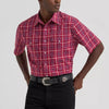 Wrangler Mens Wrinkle Resist Western Snap Shirt Deep Cherry - 112374878