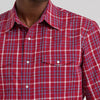 Wrangler Mens Wrinkle Resist Western Snap Shirt Deep Cherry - 112374878