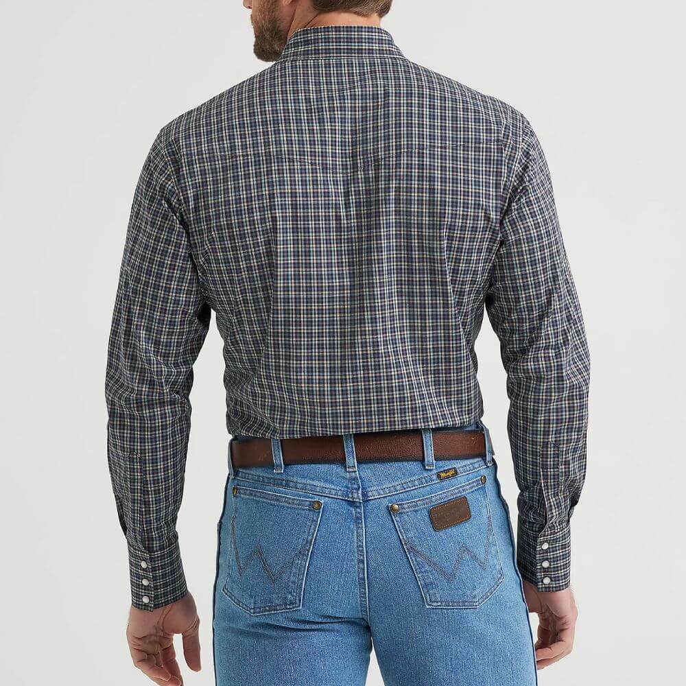Wrangler Mens Wrinkle Resist Western Snap Shirt