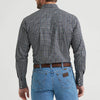 Wrangler Mens Wrinkle Resist Western Snap Shirt Deep Grey Plaid - 112369399