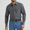 Wrangler Mens Wrinkle Resist Western Snap Shirt Deep Grey Plaid - 112369399