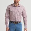 Wrangler Mens Wrinkle Resist Western Snap Shirt Scarlet Layer (red)- 112369465