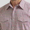 Wrangler Mens Wrinkle Resist Western Snap Shirt Scarlet Layer (red)- 112369465
