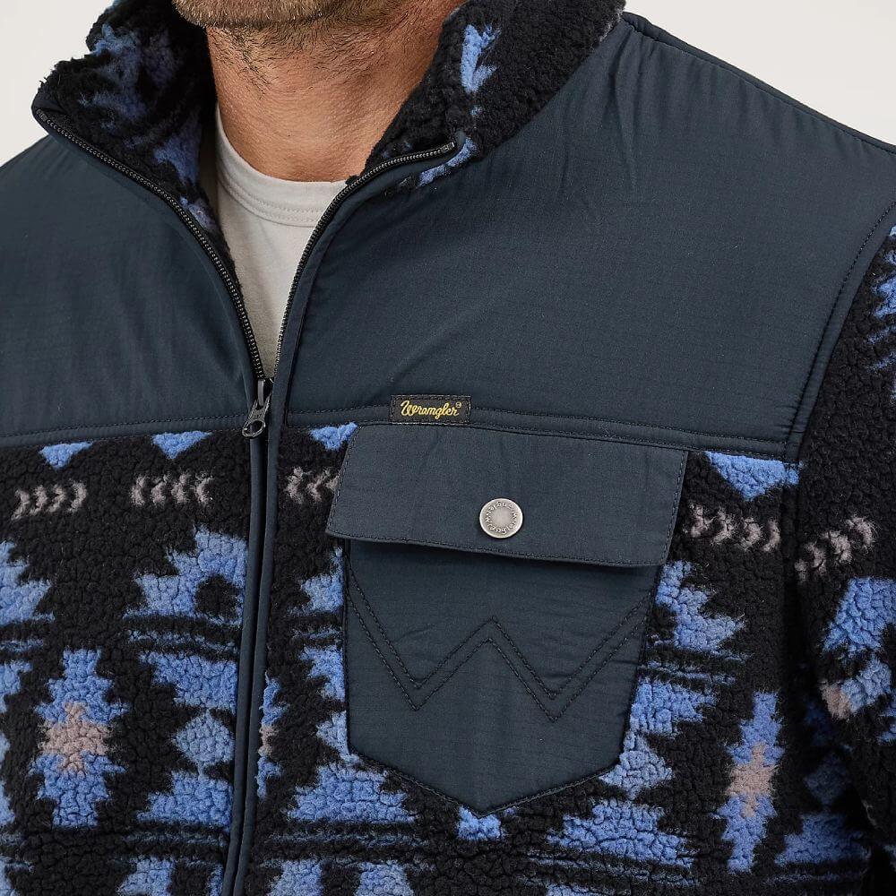 Wrangler Mens Zip Front Lightweight Jacket Federal Blue - 112368197