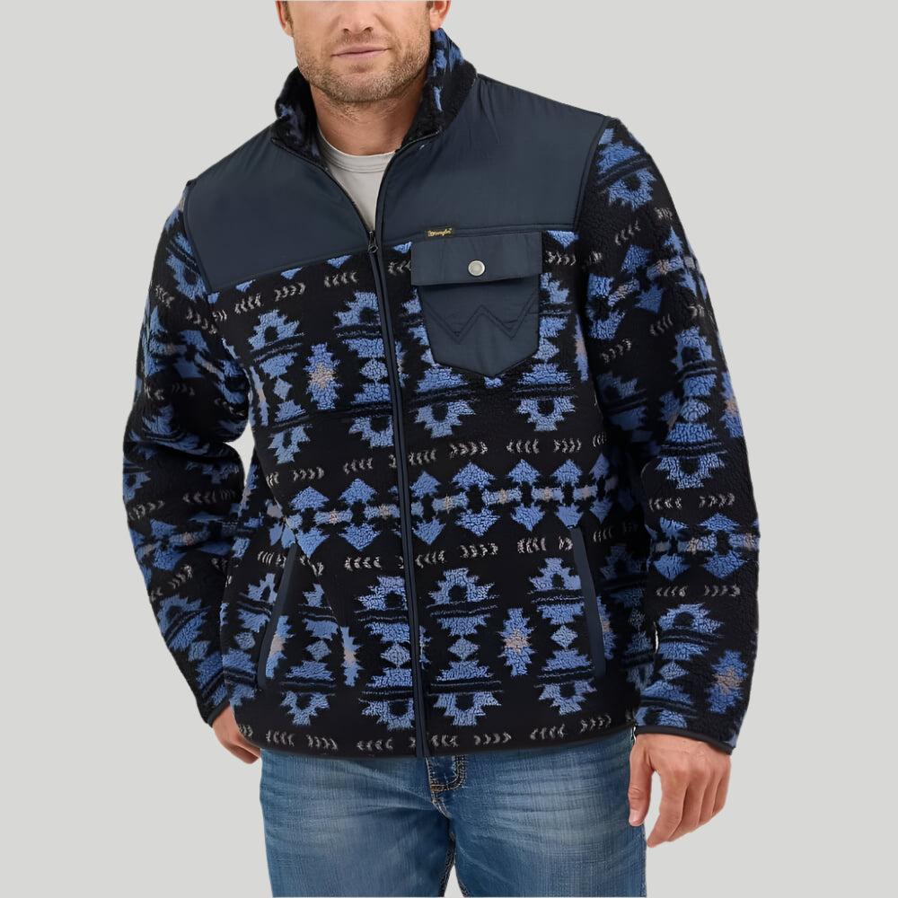 Wrangler Mens Zip Front Lightweight Jacket Federal Blue - 112368197