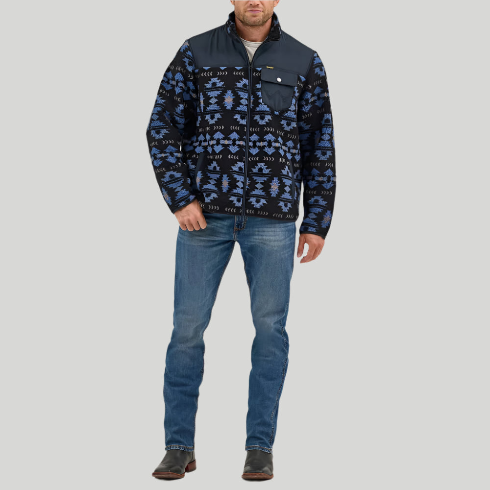 Wrangler Mens Zip Front Lightweight Jacket Federal Blue - 112368197