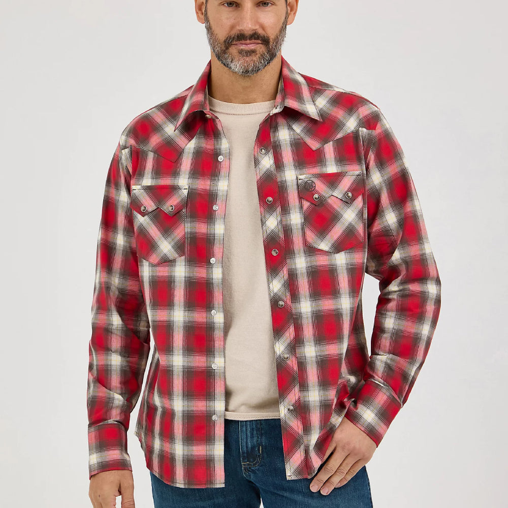 Wrangler Mens Retro Sawtooth Western Snap Shirt - 112369521