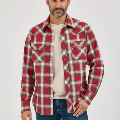 Wrangler Mens Retro Sawtooth Western Snap Shirt - 112369521