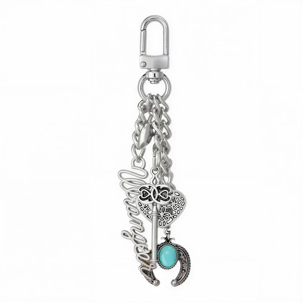 Wrangler Multi Chain Bag Charm Silver - WGC-1014SILVER
