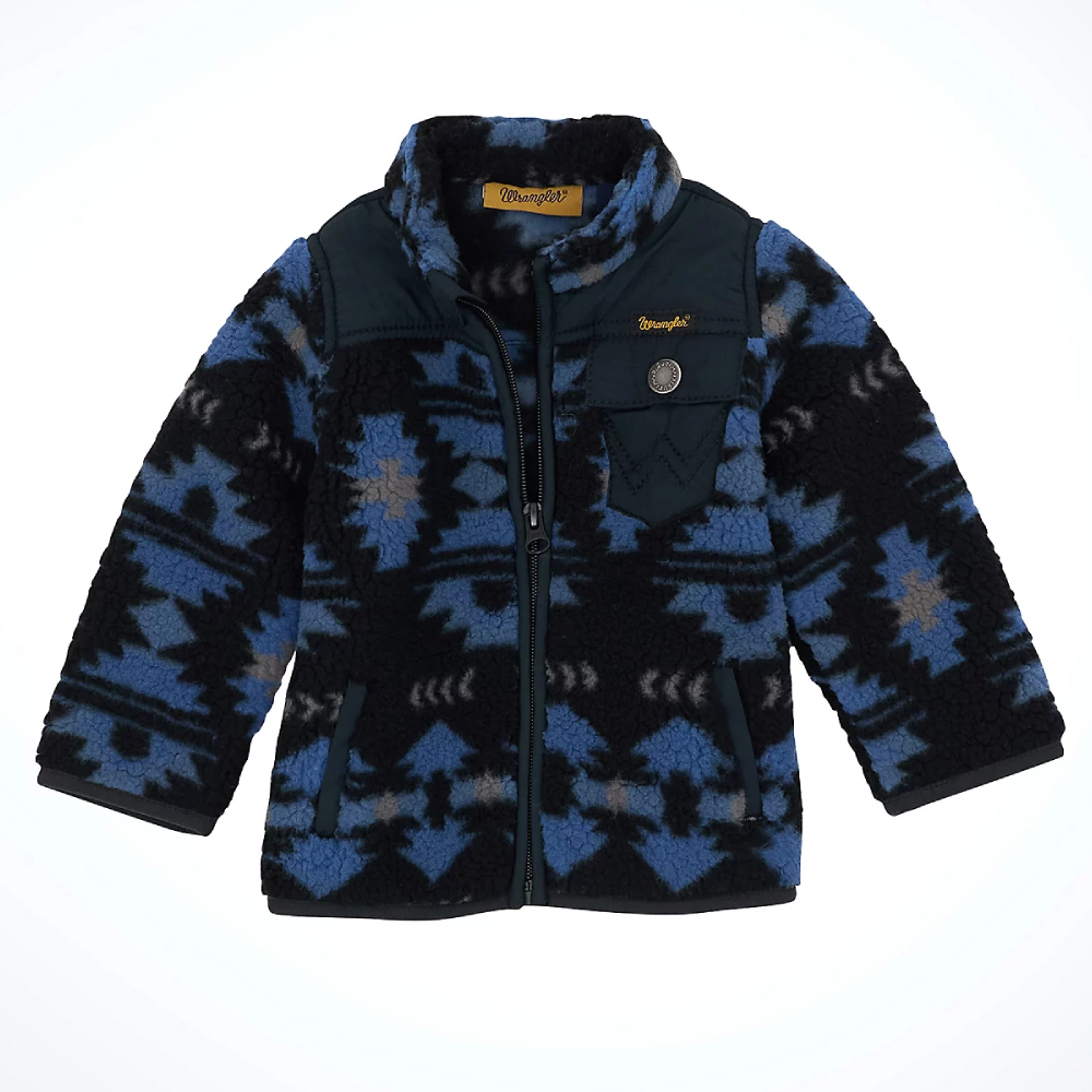 Wrangler Toddler Zip Front Lightweight Ripstop Sherpa Jacket Federal Blue