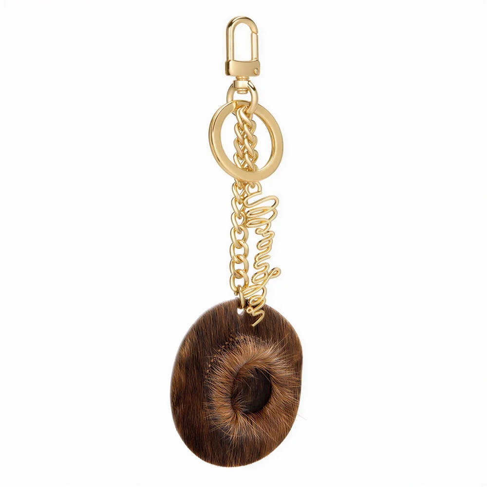 Wrangler Western Cowhide Cowboy Hat Bag Charm Brown - WGC-1015BR