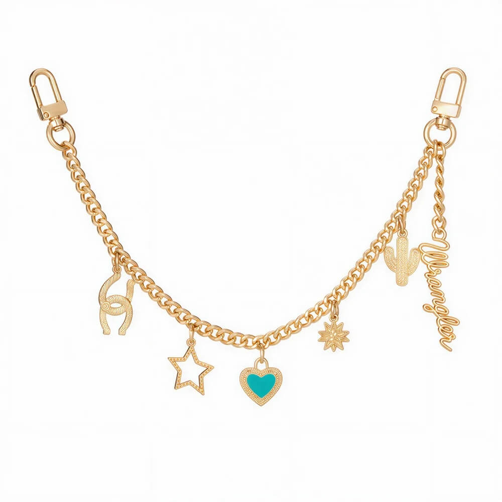 Wrangler Western Multi-Charm Bag Chain Light Gold - WGC-1019LTG