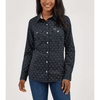 Wrangler Womens All Occasion Western Snap Shirt Horseshoe Black - 112371915