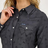 Wrangler Womens All Occasion Western Snap Shirt Subtle Black Horses - 112372429