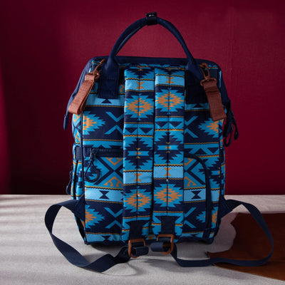 Wrangler Womens Allover Dual Sided Backpack Navy - WG2204-9110-NY