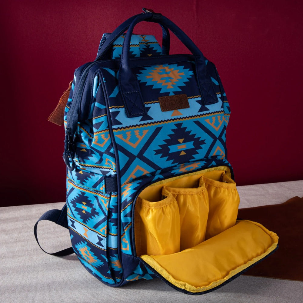 Wrangler Womens Allover Dual Sided Backpack Navy - WG2204-9110-NY