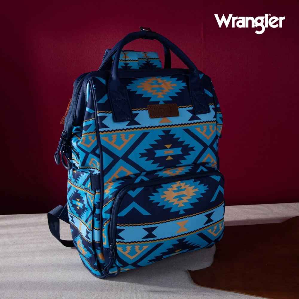 Wrangler Womens Allover Dual Sided Backpack Navy - WG2204-9110-NY