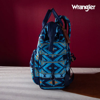 Wrangler Womens Allover Dual Sided Backpack Navy - WG2204-9110-NY