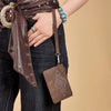 Wrangler Womens Aztec Card Case Wallet Coffee - WG333-W0055CF