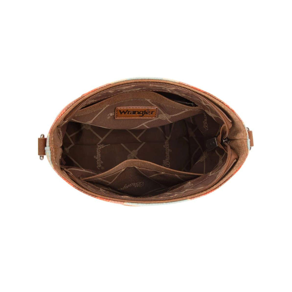 Wrangler Womens Aztec Distressed Print Dual Sided Print Crossbody - WG221-8360BDY