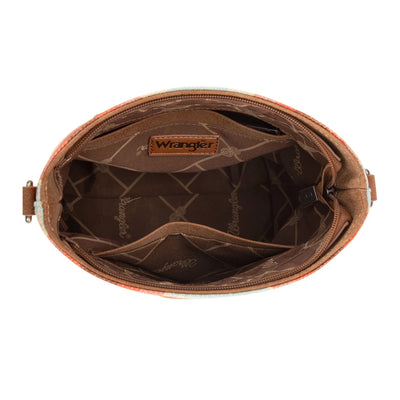 Wrangler Womens Aztec Distressed Print Dual Sided Print Crossbody - WG221-8360BDY