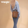 Wrangler Womens Aztec Embroidered Floral Embossed Tote/Crossbody Brown - WG211-8014BR