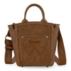 Wrangler Womens Aztec Embroidered Floral Embossed Tote/Crossbody Brown - WG211-8014BR