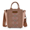 Wrangler Womens Aztec Embroidered Floral Embossed Tote/Crossbody - WG211-8014DPK