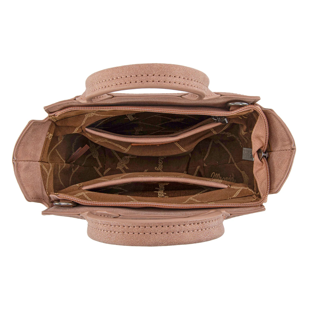 Wrangler Womens Aztec Embroidered Floral Embossed Tote/Crossbody - WG211-8014DPK