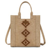 Wrangler Womens Aztec Embroidered Tote Bag/Crossbody Tan - WG218-8900TN