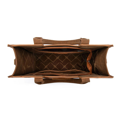 Wrangler Womens Aztec Embroidered Tote Bag/Crossbody Brown - WG218-8900BR