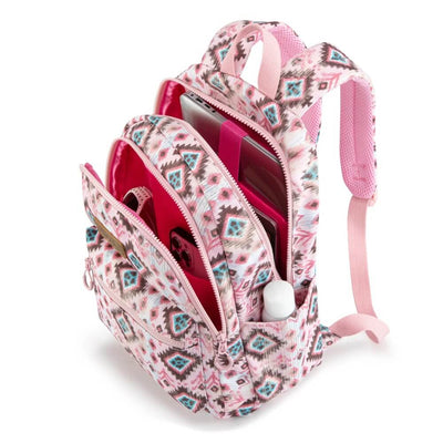 Wrangler Womens Aztec Print Backpack Pink