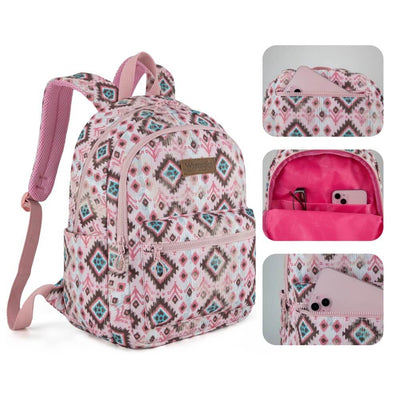 Wrangler Womens Aztec Print Backpack Pink
