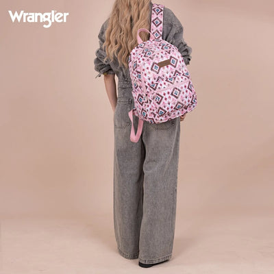 Wrangler Womens Aztec Print Backpack Pink
