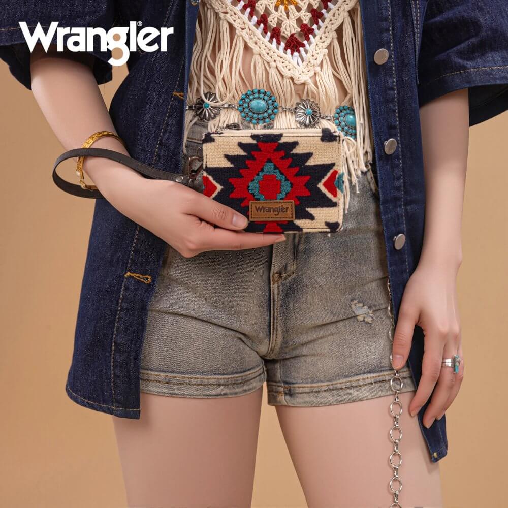 Wrangler Womens Aztec Print Card Wallet Black - WG226-W069BK